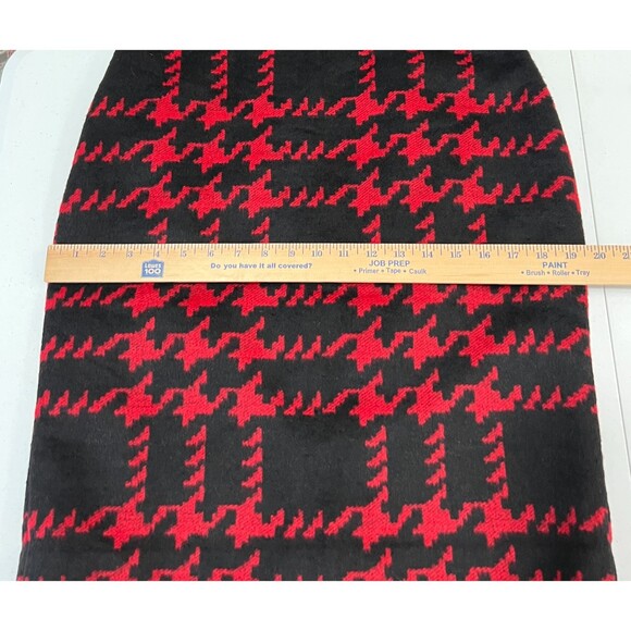 Talbots Petites Women's Black Red Houndstooth Wool Blend Skirt Lined Size 10 P - Picture 8 of 10